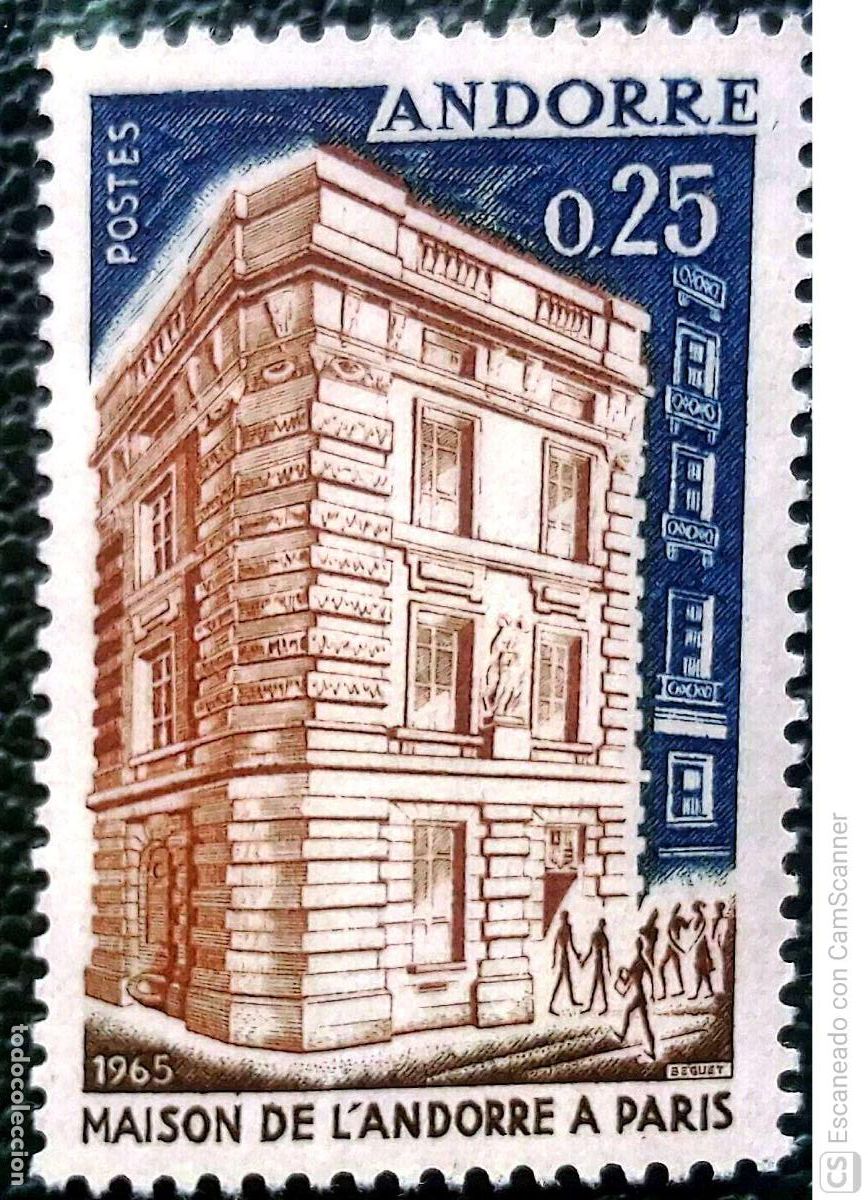 Sellos: Andorra Francesa. 174 Casa de Andorra, en Par&iacute;s. 1965. Sellos nuevos y numeraci&oacute;n Yvert.