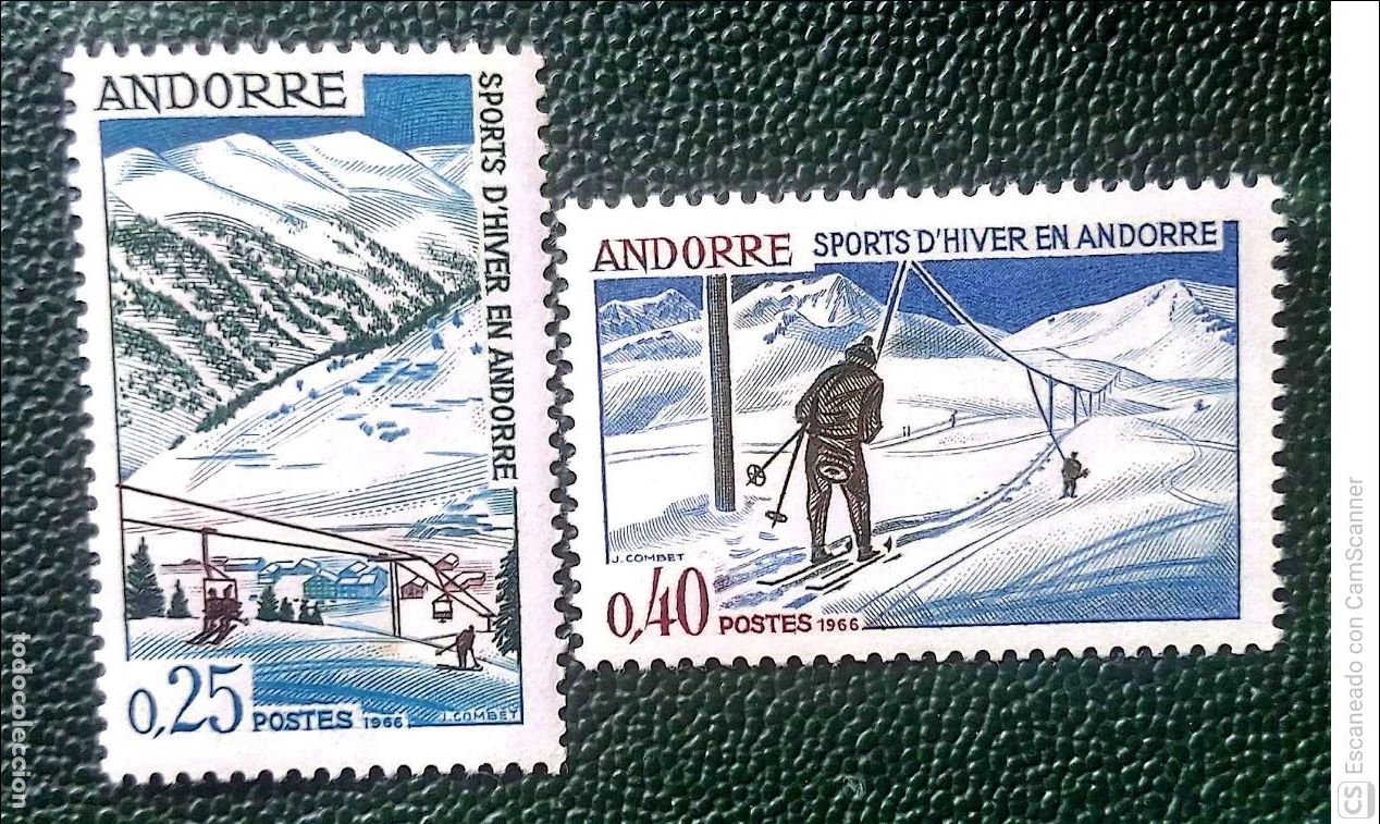 Sellos: Andorra Francesa. 175/76 Deportes de invierno en Andorra: Soldeu y Pas de la Casa. 1966. Sellos nuev