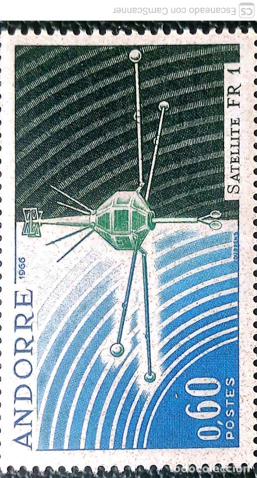 Sellos: Andorra Francesa. 177 Puesta en &oacute;rbita del sat&eacute;lite franc&eacute;s FRI. 1966. Sellos nuevos y numeraci&oacute;n Yv