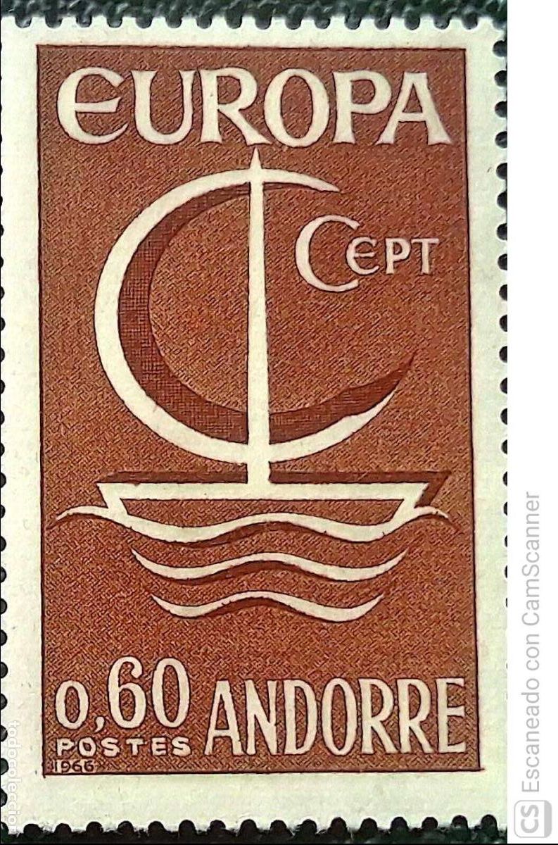 Sellos: Andorra Francesa. 178 Europa-Cept: Barco. Sellos nuevos y numeraci&oacute;n Yvert.