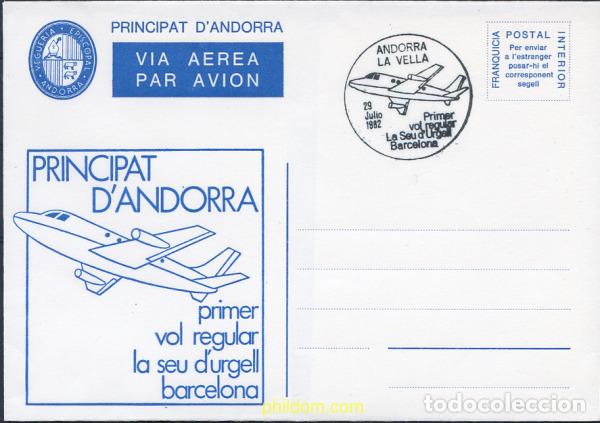 Sellos: 487142 MNH ANDORRA. Vegueria 1982 PRIMER VUELO REGULAR LA SEU DE URGELL - BARCELONA