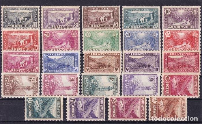 Sellos: ANDORRA FRANCESA. A&ntilde;o 1932/33. Yvert 24/45** Serie nueva