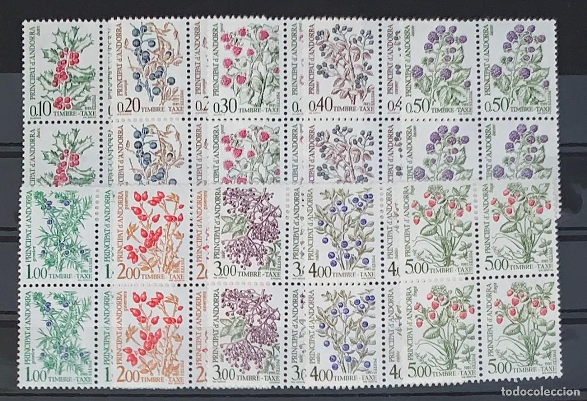 Sellos: ANDORRA FRANCESA. Tasas. A&ntilde;o 1985. Yvert 53/62** Bloque de 4