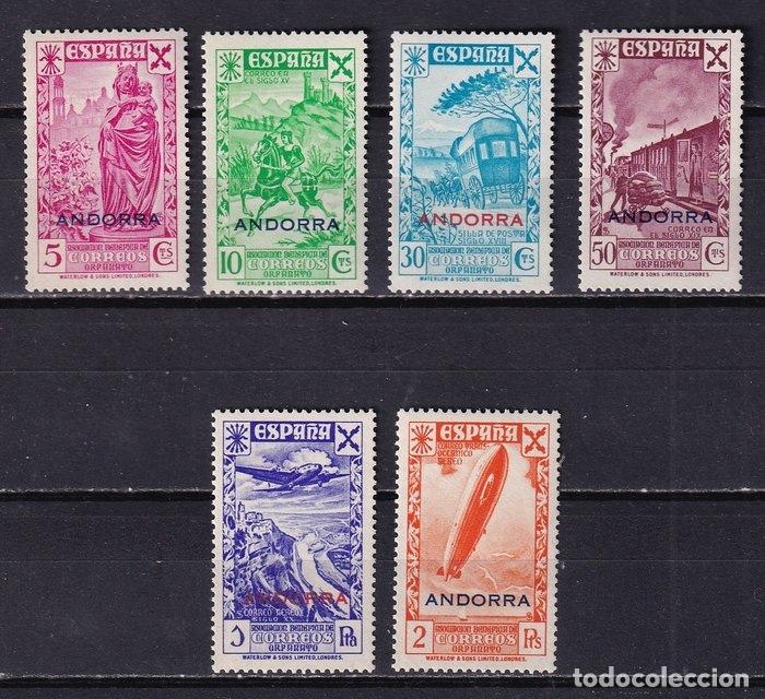 Sellos: ANDORRA ESPA&Ntilde;OLA. A&ntilde;o 1943.Beneficencia Edifil 7/12** Serie nueva