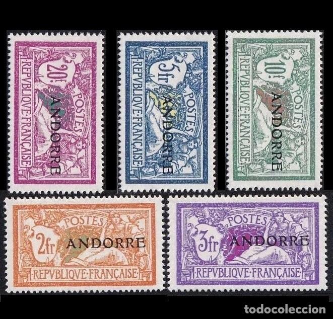 Sellos: Andorra Francesa 1931 SIN FIJASELLOS MNH Yvert AD-FR 19-23 serie completa