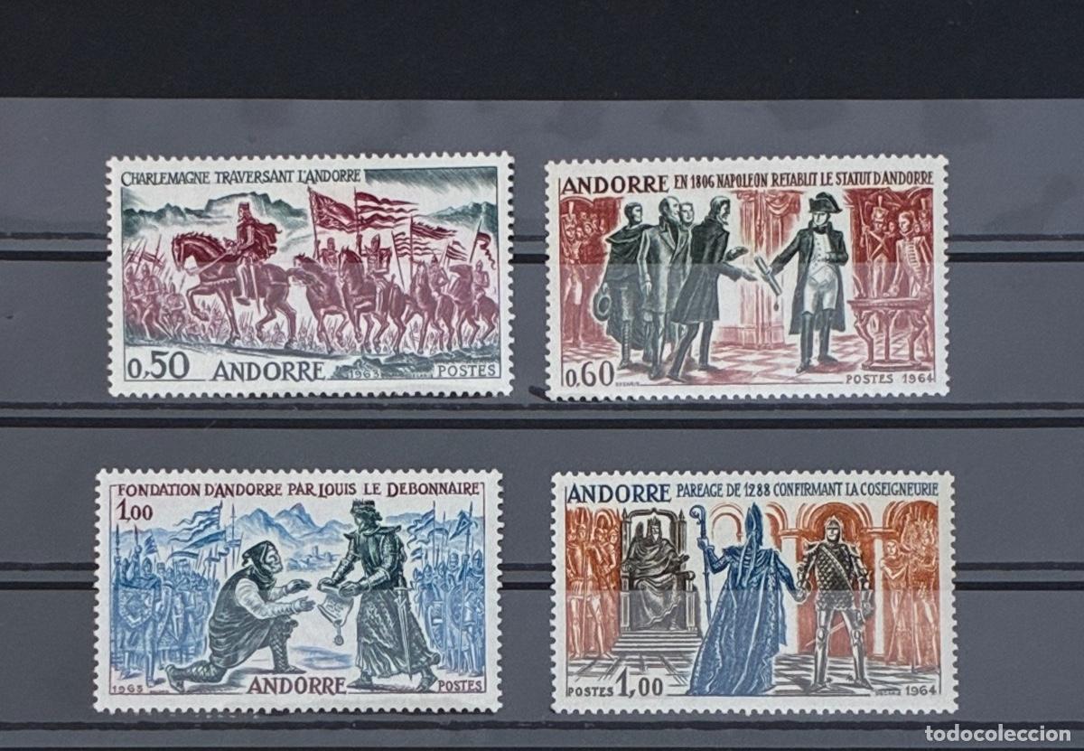 Sellos: ANDORRA FRANCESA. A&ntilde;o 1963/64. Yvert 167/70* Fijasellos