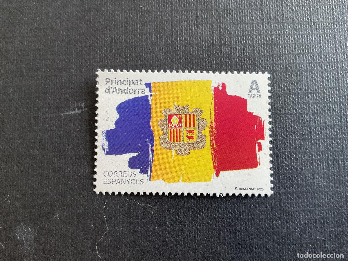 Sellos: ANDORRA ESPA&Ntilde;OLA A&Ntilde;O 2026. BANDERA