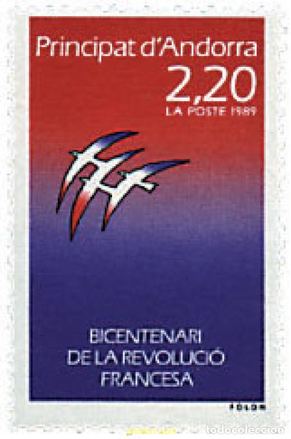 Sellos: 46091 MNH ANDORRA. Adm&oacute;n francesa 1989 BICENTENARIO DE LA REVOLUCION FRANCESA