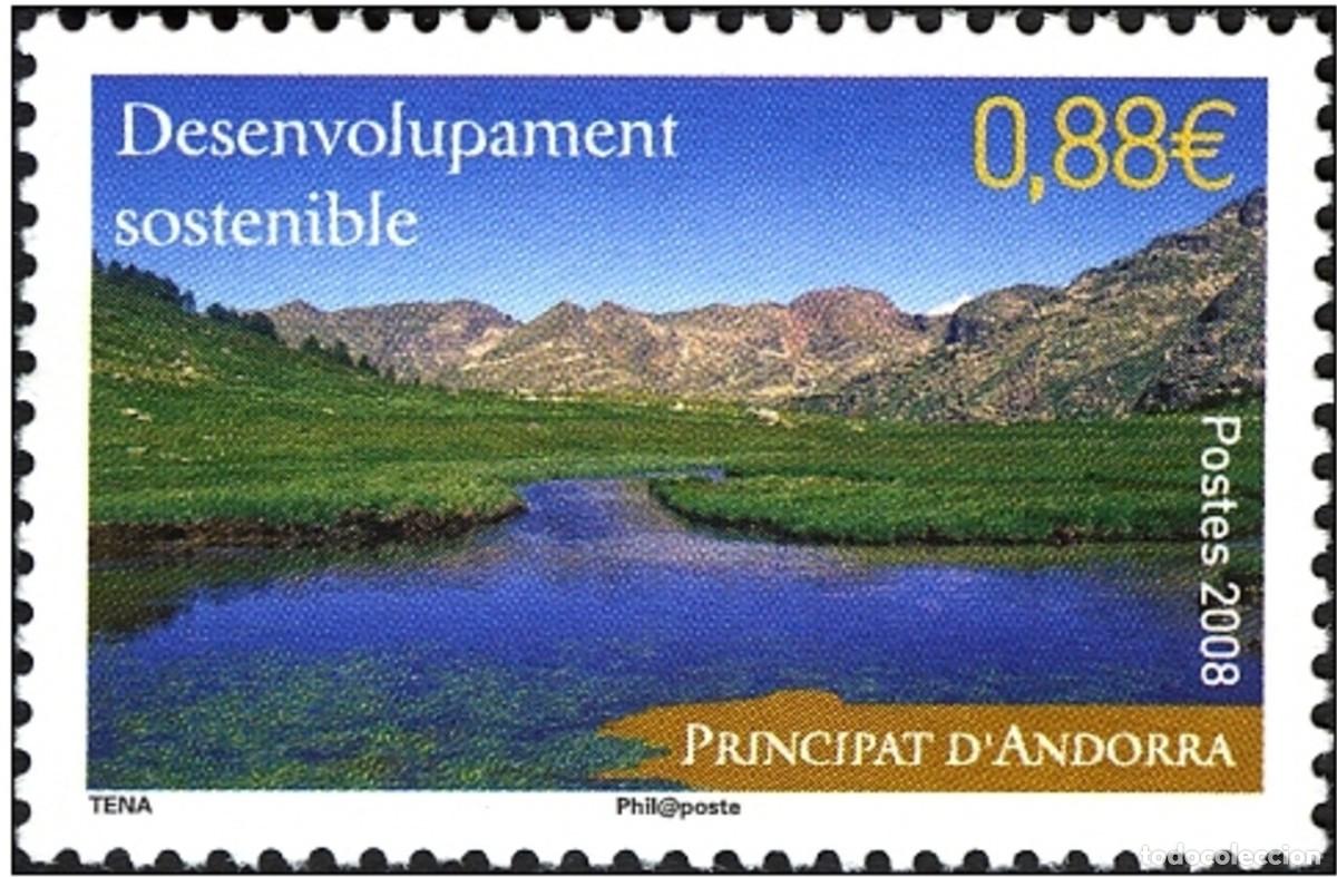 Sellos: ANDORRA FRANCESA 2008 - DESENVOLUPAMENT SOSTENIBLE - 1 SELLO