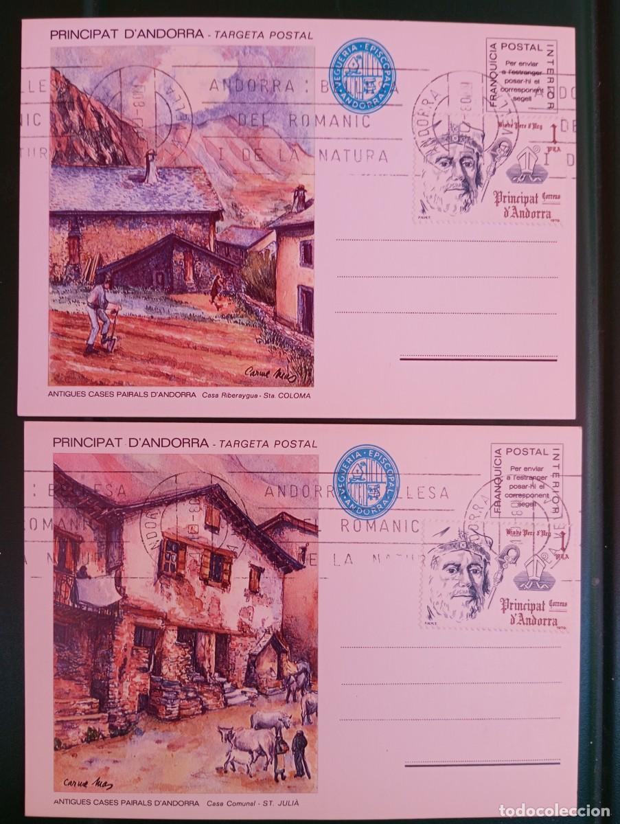 Sellos: ANDORRA, TARJETAS DE FRANQUICIA INTERIOR, CASAS TRADICIONALES