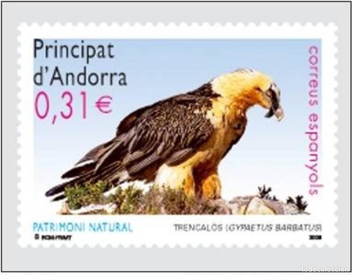 Sellos: ANDORRA ESPPA&Ntilde;OLA 2008 - FAUNA PPAJAROO - QUEBRANTAHUESOS - EDIFIL 352**