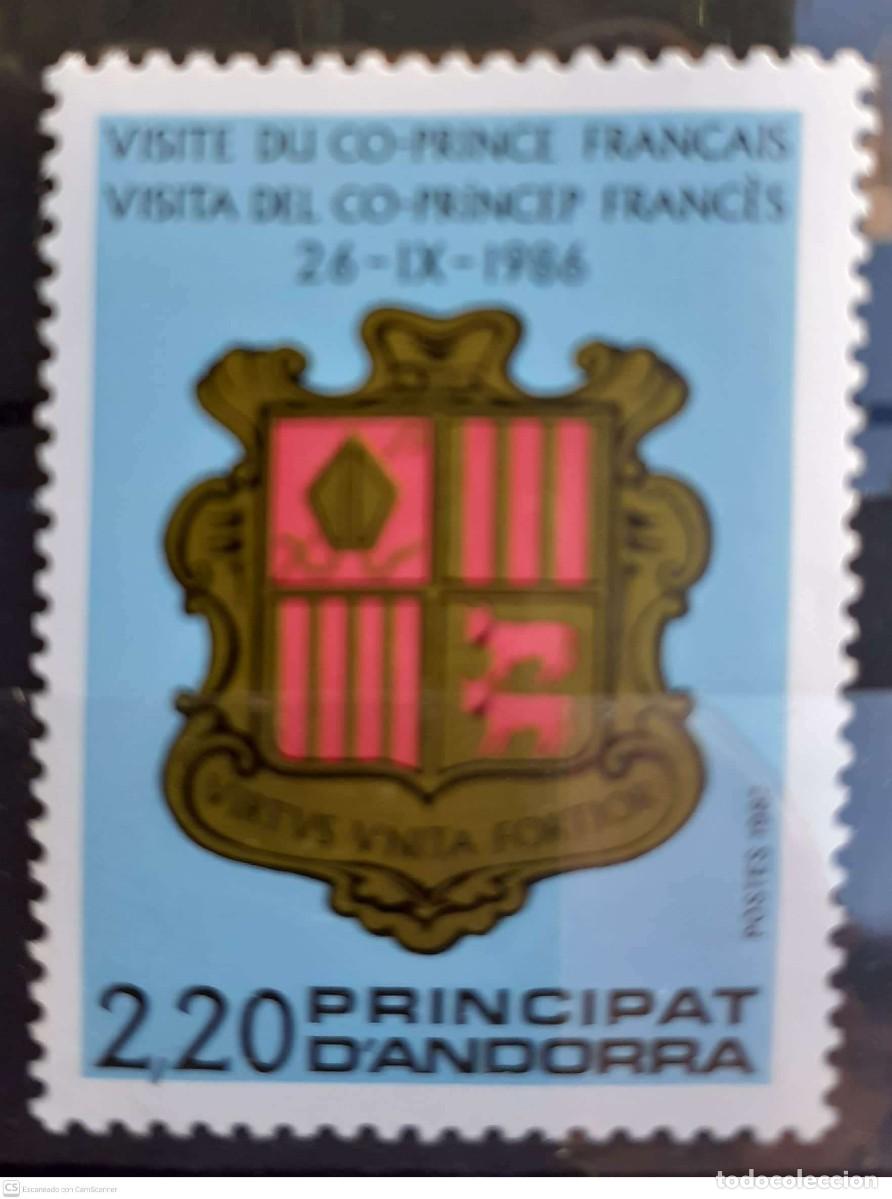 Sellos: ANDORRA (DESPACHO FRANC&Eacute;S) n&deg; 355** Visita del coprincipe franc&eacute;s. Escudo