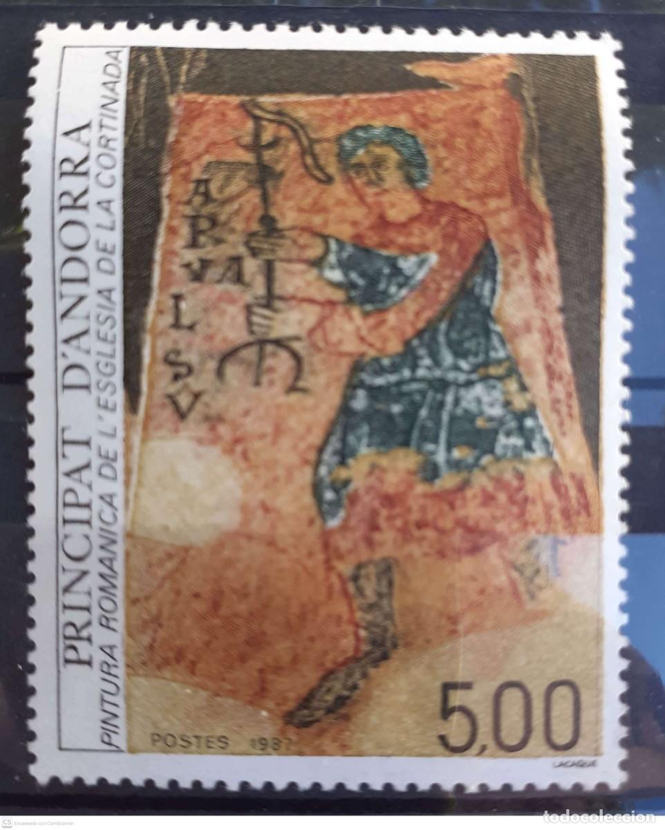Sellos: ANDORRA (DESPACHO FRANC&Eacute;S) n&deg; 363** Pintura rom&aacute;nica de la iglesia de la Cortinada
