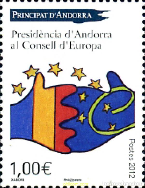 Sellos: 297407 MNH ANDORRA. Adm&oacute;n francesa 2012 PRESENCIA DE ANDORRA EN EL CONSEJO DE EUROPA
