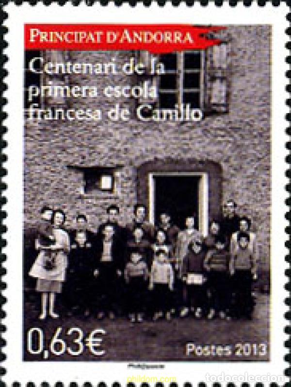 Sellos: 309287 MNH ANDORRA. Adm&oacute;n francesa 2013 CENTENARIO DE LA 1 ERA.ESCUELA FRANCESA DE CANILLO