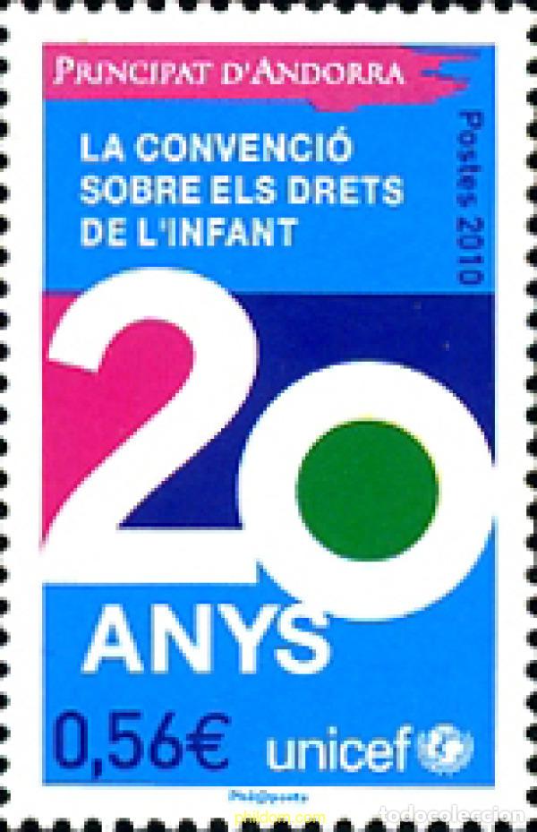 Sellos: 245658 MNH ANDORRA. Adm&oacute;n francesa 2010 20&ordm; ANIVERSARIO DE LA CONVENCION DE LOS DERECHOS DE LOS N