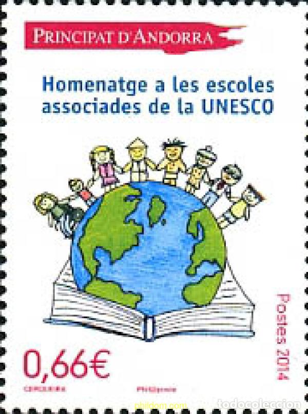 Sellos: 315613 MNH ANDORRA. Adm&oacute;n francesa 2014 HOMENAJE A LAS ESCUELAS ASOCIDAS A LA UNESCO