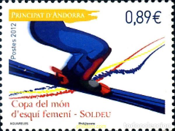 Sellos: 275703 MNH ANDORRA. Adm&oacute;n francesa 2012 COPA DEL MUNDO DE ESQUI FEMENINO EN SOLDEU