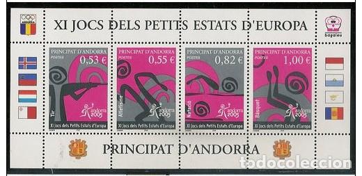 Sellos: ANDORRA FRANCESA 2005 - JOCS DELS PETITS ESTATS - 1 BLOCK YVERT N&ordm; 609-612**