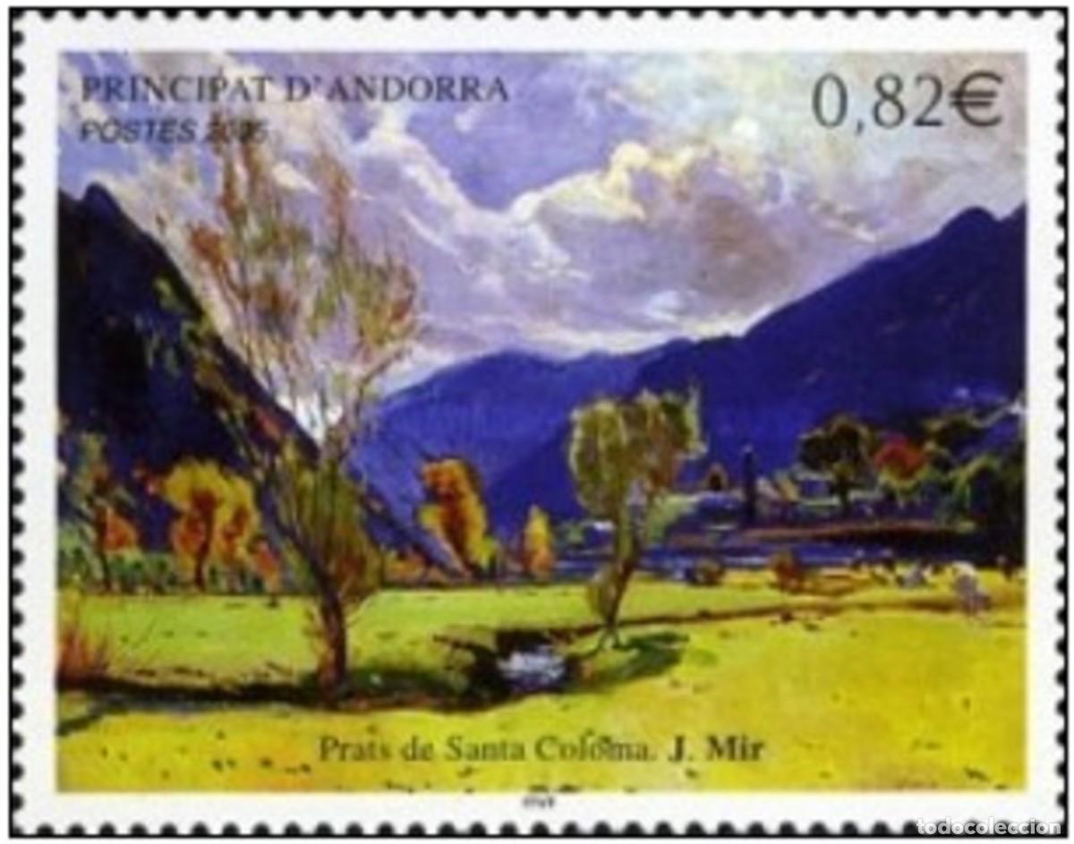 Sellos: ANDORRA FRANCESA 2005 - PINTURA DE J. MIR - ELS PRATS DE SANTA COLOMA - Yvert n&ordm; 615**