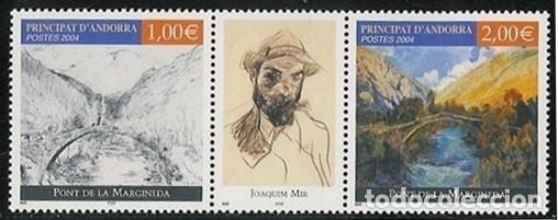 Sellos: ANDORRA FRANCESA 2004 - ARTE - EL PONT DE LA MARGINEDA - TRIPTICO - YVERT 599/600**