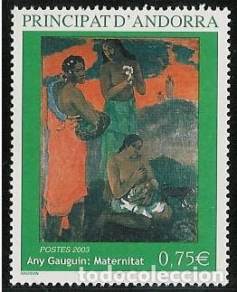 Sellos: ANDORRA FRANCESA 2003 - CENTENARIO DE LA MUERTE DE PAUL GAUGIN - YVERT 587**
