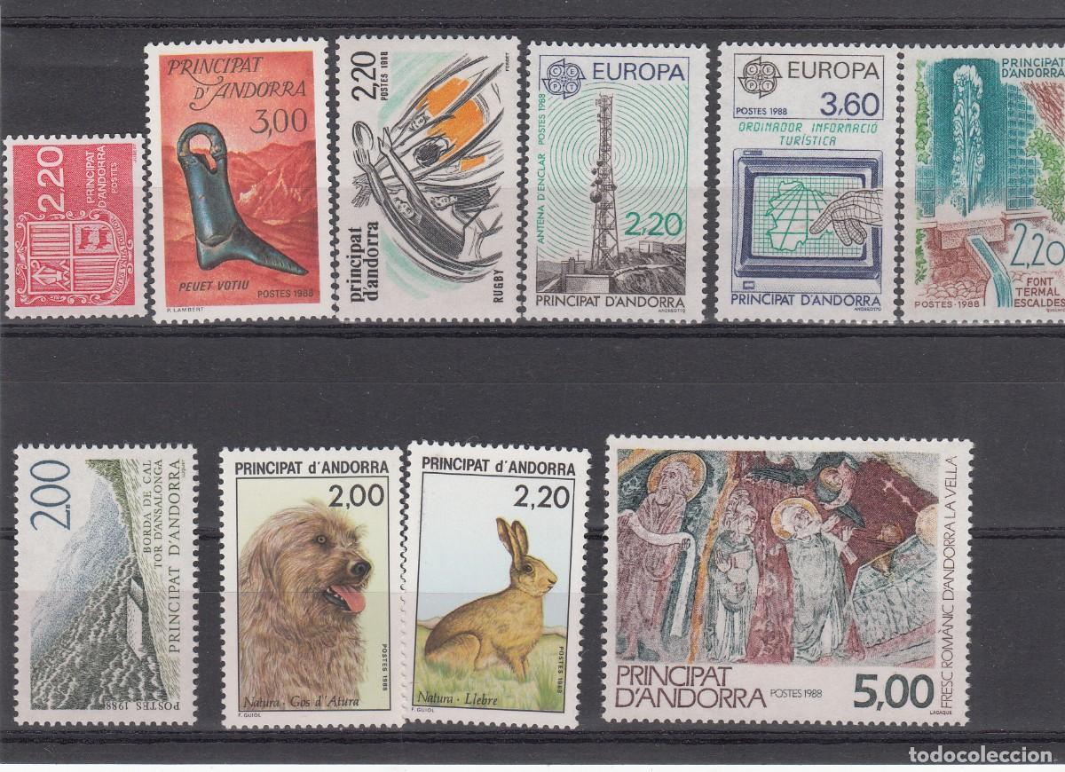 Sellos: ANDORRA FRANCESA A&Ntilde;O 1988 COMPLETO NUMS 388 A 396 - NUEVOS Y SIN FIJASELLOS