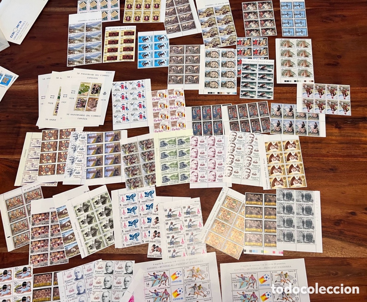 Stamps: Colecci&oacute;n sellos Andorra nuevos 1976 a 1999 8 sellos de cada emisi&oacute;n
