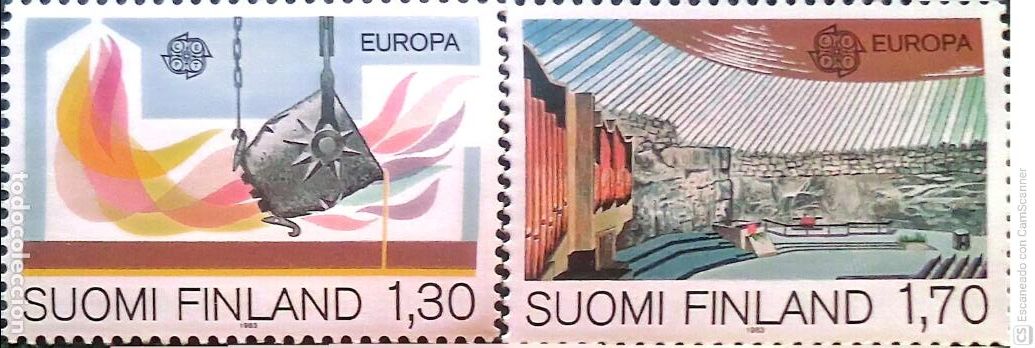 Sellos: Finlandia. 890/91 Europa-Cept: Grandes obras del genio humano. 1983. ﻿Sellos nuevos y numeraci&oacute;n Y