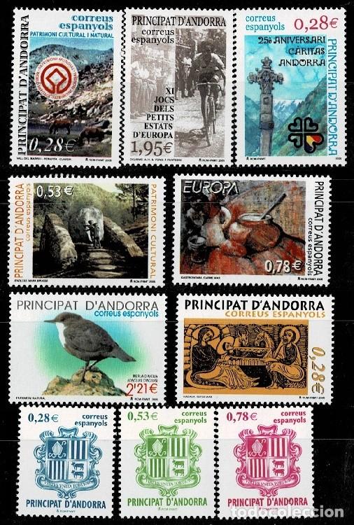 Sellos: Andorra Espa&ntilde;ola A&ntilde;o 2005 completo Edifil n&ordm; 324-333 Facial 7.90 Sin fijasellos