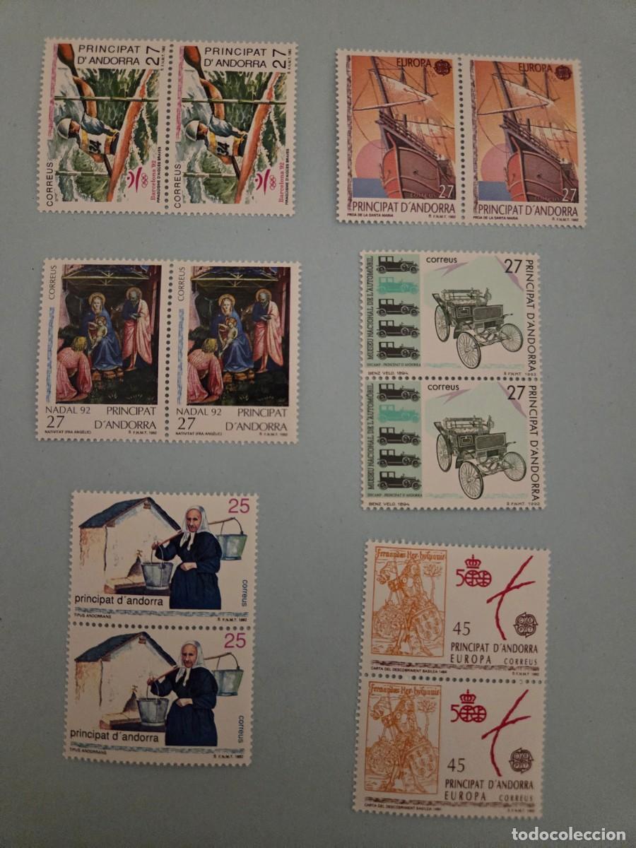 Sellos: Bloque parejas de sellos Principat d'Andorra 1992