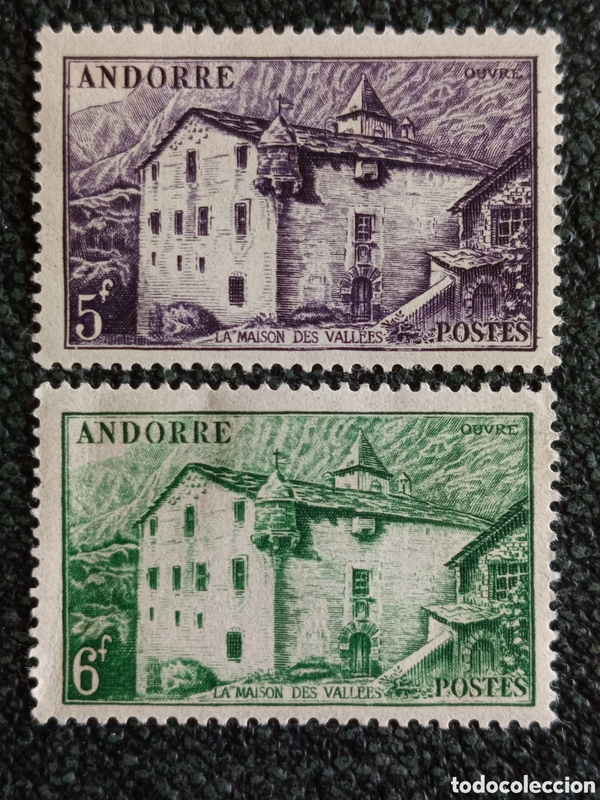 Sellos: Pareja Sellos Andorra Francesa 1951 Casa de la Vall MH Yvert 122 y 126