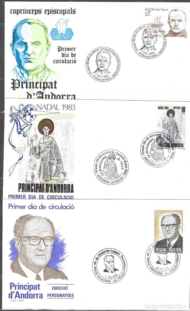 Sellos: SPD ANDORRA ESPA&Ntilde;A 1983, A&Ntilde;O COMPLETO, EDIFIL 168 AL 175