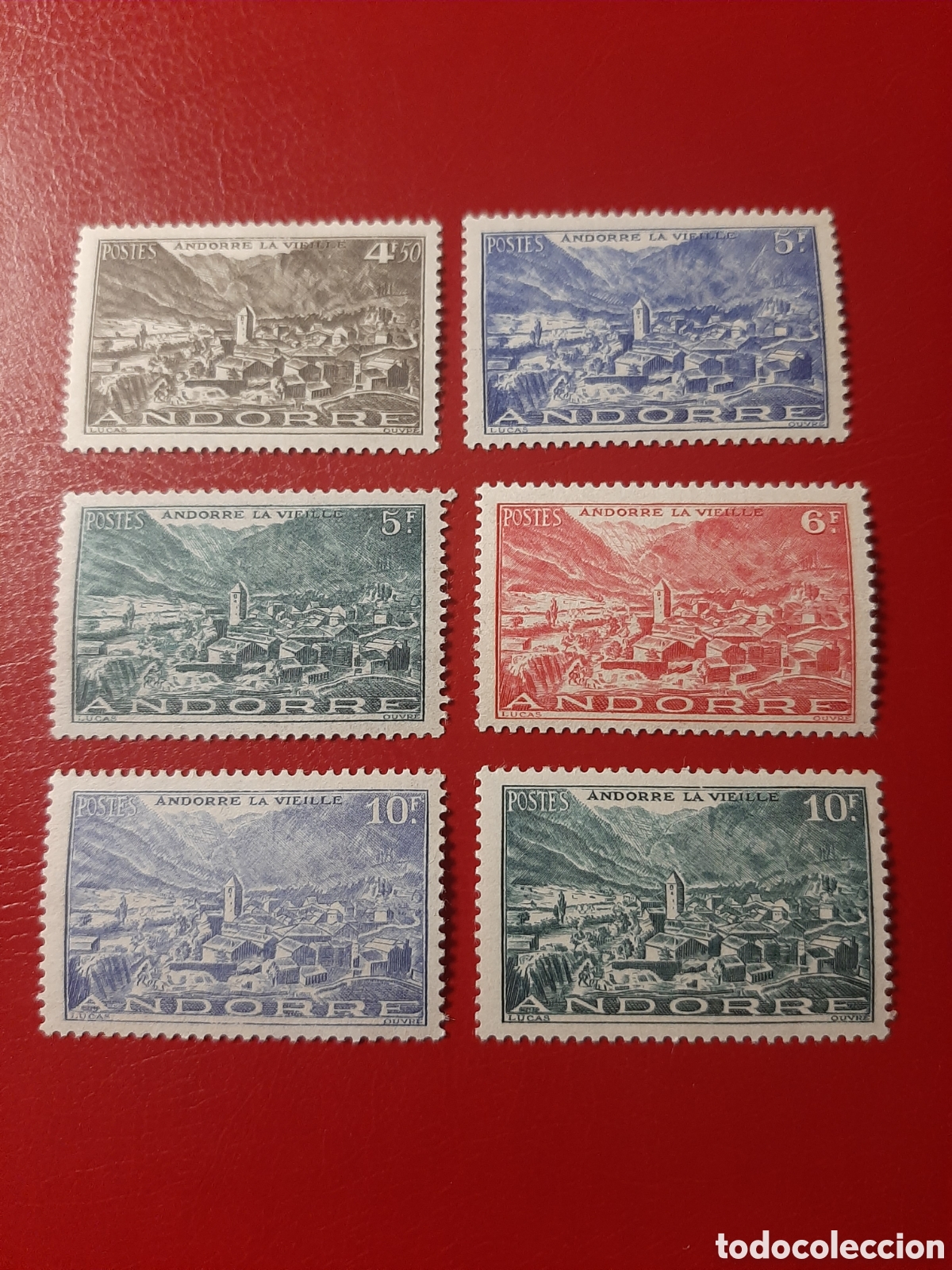 Sellos: Andorra, Correo Franc&eacute;s. Paisajes y Monumentos. A&ntilde;o 1944/1946.