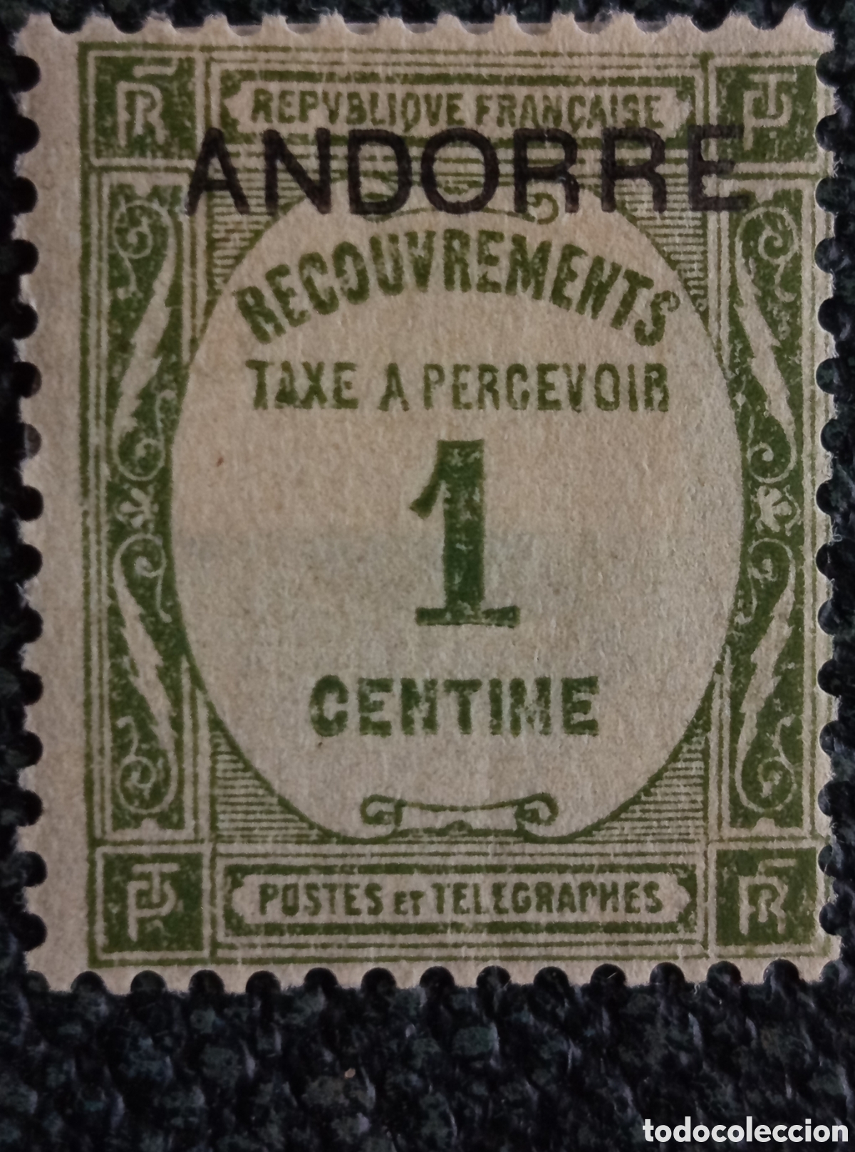 Sellos: Sello Andorra Francesa 1931 Tasa Recouvrements 1c - Yvert 9 / Scott J16 MH