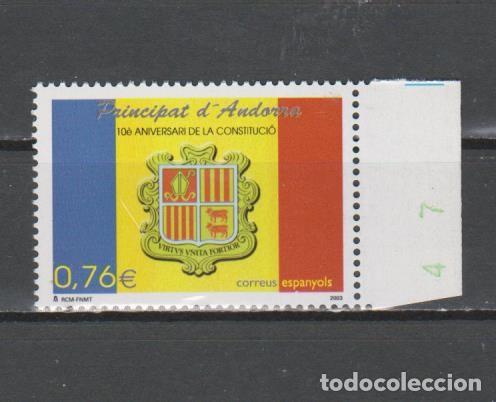 Sellos: ANDORRA ESPA&Ntilde;OLA. EDIFIL 305**. A&Ntilde;O 2003. 10&ordm; ANIV. DE LA CONSTITUCI&Oacute;N. NUEVO SIN FIJASELLOS