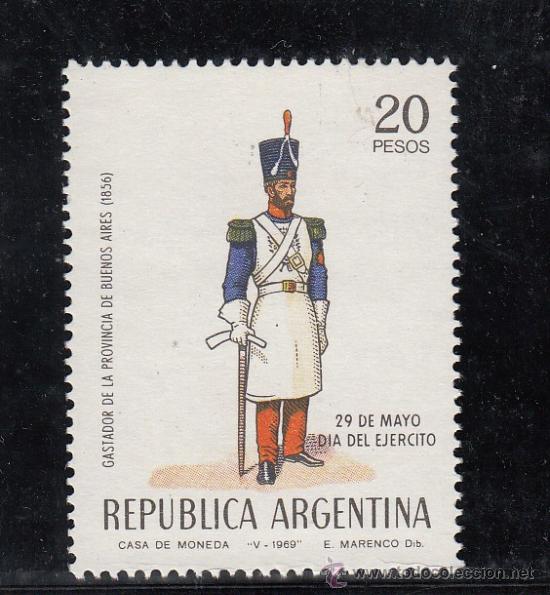 Sellos: argentina  836 sin charnela, uniforme, dia del ejercito - Foto 1