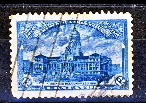 Sellos: ARGENTINA.- EDIFICIO DEL CONGRESO.-1910. - Foto 1