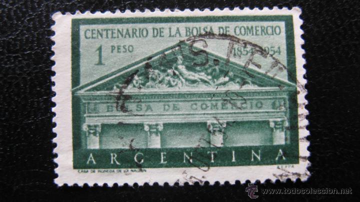 Sellos: argentina 1954, cent. bolsa de comercio, yvert 543 - Foto 1