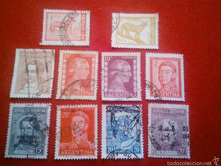 Sellos: ARGENTINA 10 SELLOS DISTINTOS - Foto 1
