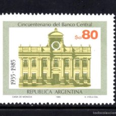 Sellos: ARGENTINA 1463** - AÑO 1985 - 50º ANIVERSARIO DEL BANCO CENTRAL