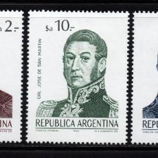 Sellos: ARGENTINA 1373/75** - AÑO 1983 - PERSONALIDADES - S. BOLIVAR, J. DE SAN MARMIN, G. BROWN