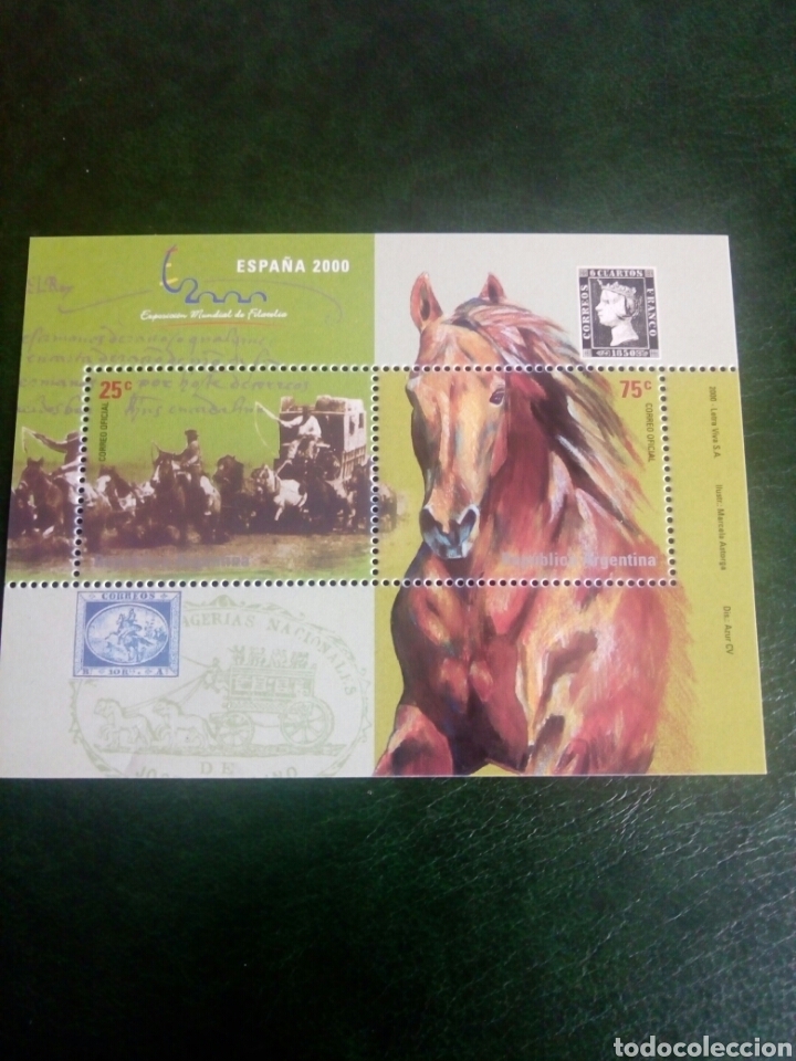 Sellos: Argentina. Caballos. Espa&ntilde;a 2000 - Foto 3