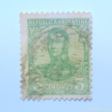 Sellos: SELLO POSTAL ARGENTINA 1909 ,3 CENTAVOS ,MILITAR ,GENERAL JOSÉ FRANCISCO DE SAN MARTÍN. Lote 149774294
