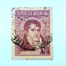 Sellos: SELLO POSTAL ARGENTINA 1943 , 1/2 C, GUERRA DE INDEPENDENCIA GENERAL MANUEL BELGRANO , USADO. Lote 153576810