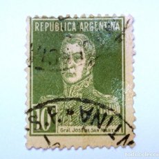 Sellos: SELLO POSTAL ARGENTINA 1924 10 C GENERAL JOSÉ FRANCISCO DE SAN MARTÍN