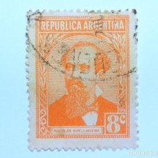 Sellos: SELLO POSTAL ARGENTINA 1939 8 C NICOLÁS AVELLANEDA , SELLO MUY DIFICIL
