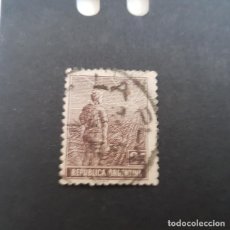 Sellos: ARGENTINA 1915, AGRICULTURA, SCOTT 209 , USADO, SIN FILIGRANA, MATASELLO DE LA PLATA,( LOTE AG )