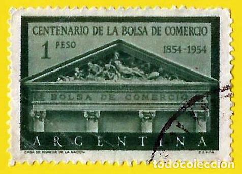 Sellos: Argentina. 1954. Scott # 625. Edificio de la Bolsa. Buenos Aires - Foto 1