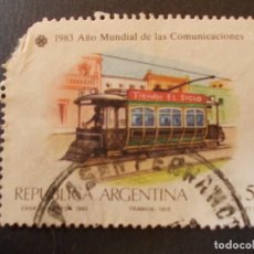 Sellos: SELLO REPUBLICA ARGENTINA. AÑO MUNDIAL DE LAS COMUNICACIONES TRANVIA 1910 $A5 1983. Lote 290981318